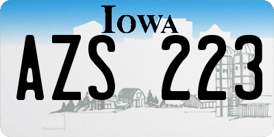 IA license plate AZS223
