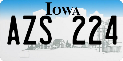 IA license plate AZS224