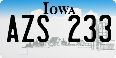 IA license plate AZS233