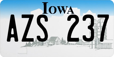 IA license plate AZS237
