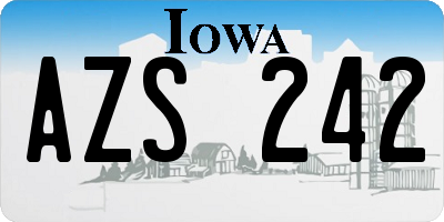 IA license plate AZS242