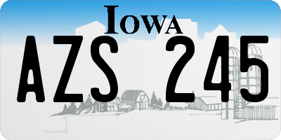 IA license plate AZS245
