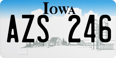 IA license plate AZS246