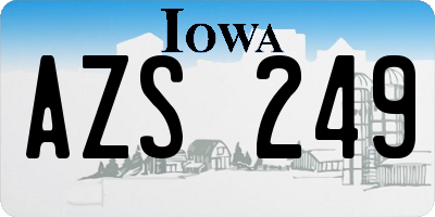 IA license plate AZS249