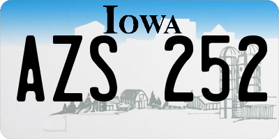IA license plate AZS252