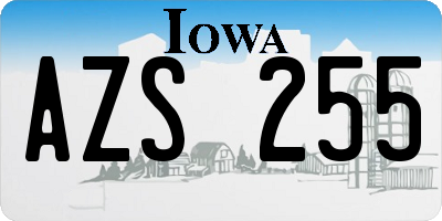 IA license plate AZS255
