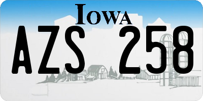 IA license plate AZS258