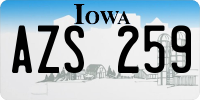 IA license plate AZS259
