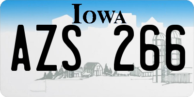IA license plate AZS266