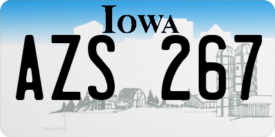 IA license plate AZS267