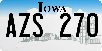IA license plate AZS270