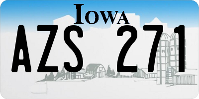 IA license plate AZS271