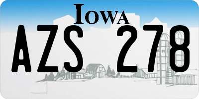 IA license plate AZS278