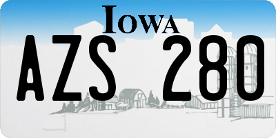 IA license plate AZS280