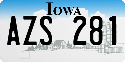 IA license plate AZS281