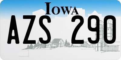 IA license plate AZS290