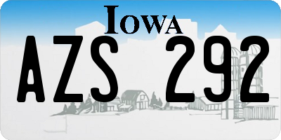 IA license plate AZS292