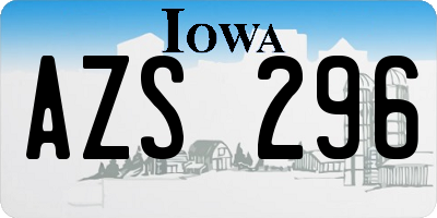 IA license plate AZS296
