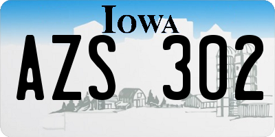 IA license plate AZS302