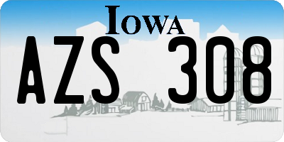 IA license plate AZS308