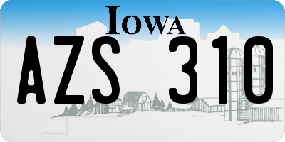 IA license plate AZS310