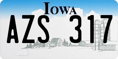 IA license plate AZS317