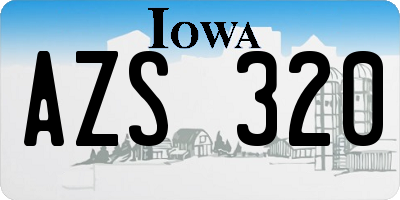 IA license plate AZS320