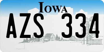 IA license plate AZS334