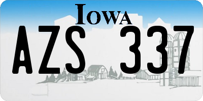 IA license plate AZS337