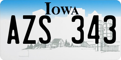IA license plate AZS343