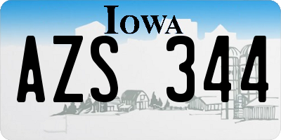 IA license plate AZS344