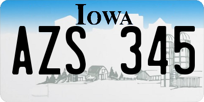 IA license plate AZS345