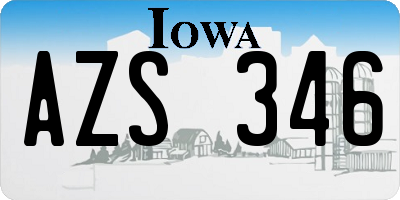 IA license plate AZS346