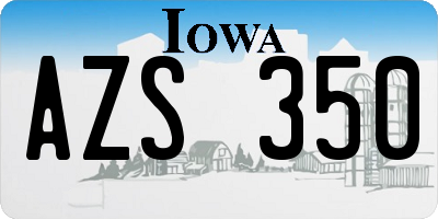 IA license plate AZS350