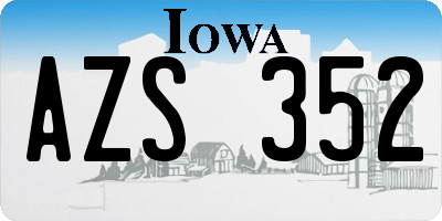 IA license plate AZS352