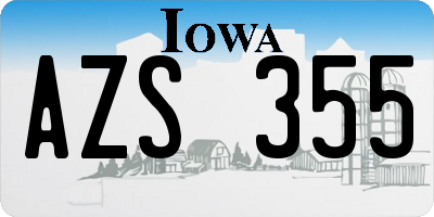 IA license plate AZS355