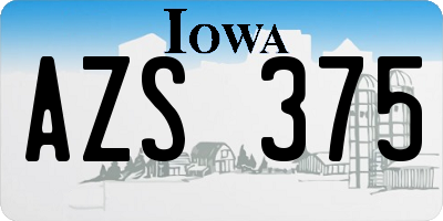IA license plate AZS375