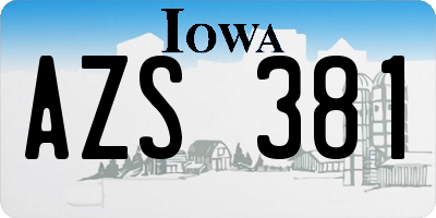 IA license plate AZS381