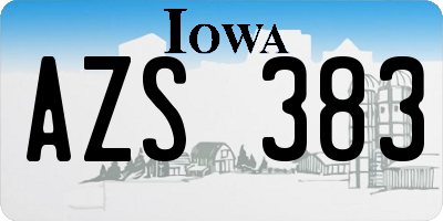 IA license plate AZS383
