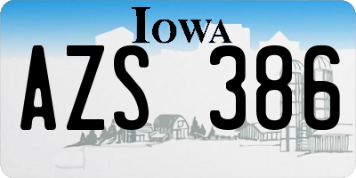 IA license plate AZS386