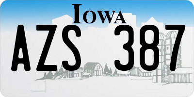 IA license plate AZS387