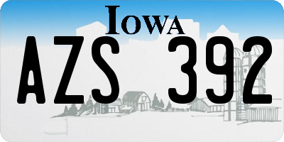 IA license plate AZS392