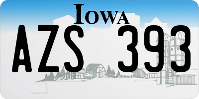 IA license plate AZS393