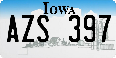 IA license plate AZS397