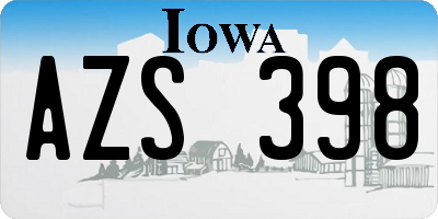 IA license plate AZS398