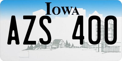 IA license plate AZS400