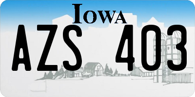 IA license plate AZS403