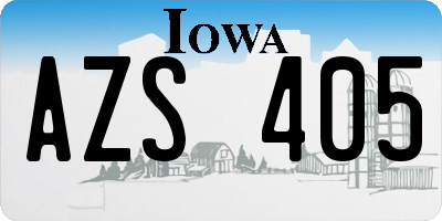 IA license plate AZS405