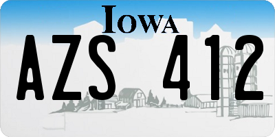 IA license plate AZS412