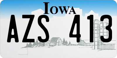 IA license plate AZS413